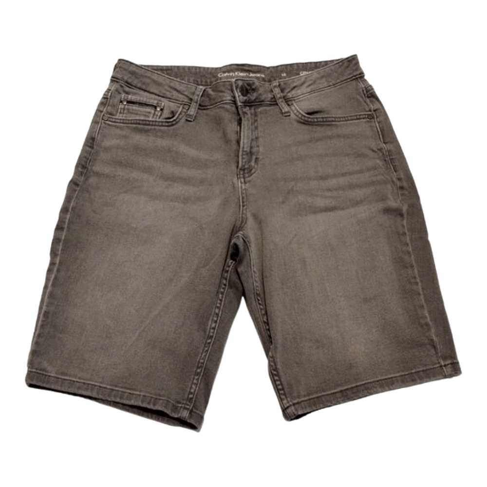 Calvin Klein Jeans Womens Whiskered Bermuda Denim City‎ Shorts Sz 10 Stretch